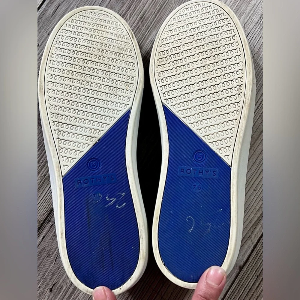 Rothy’s The Original Slip On Sneaker in Black Solid Casual Sporty Shoes - Picture 9 of 10